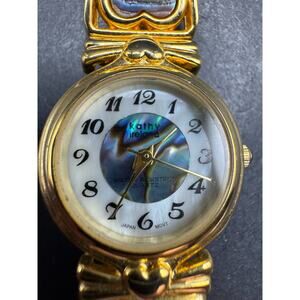 Kathy Ireland Women's Abalone Shell Dial Gold Tone Heart Expansion Band K1709